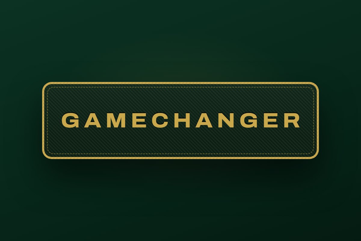 Gamechanger tag — gold on black